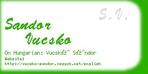 sandor vucsko business card